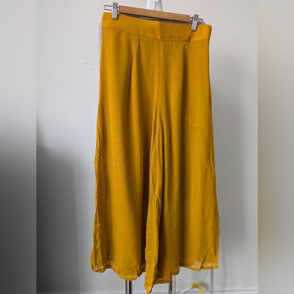 Mustard Yellow & Gold Chiffon 3 Piece Indian Punjabi Suit -BNWOT - Picture 6 of 12
